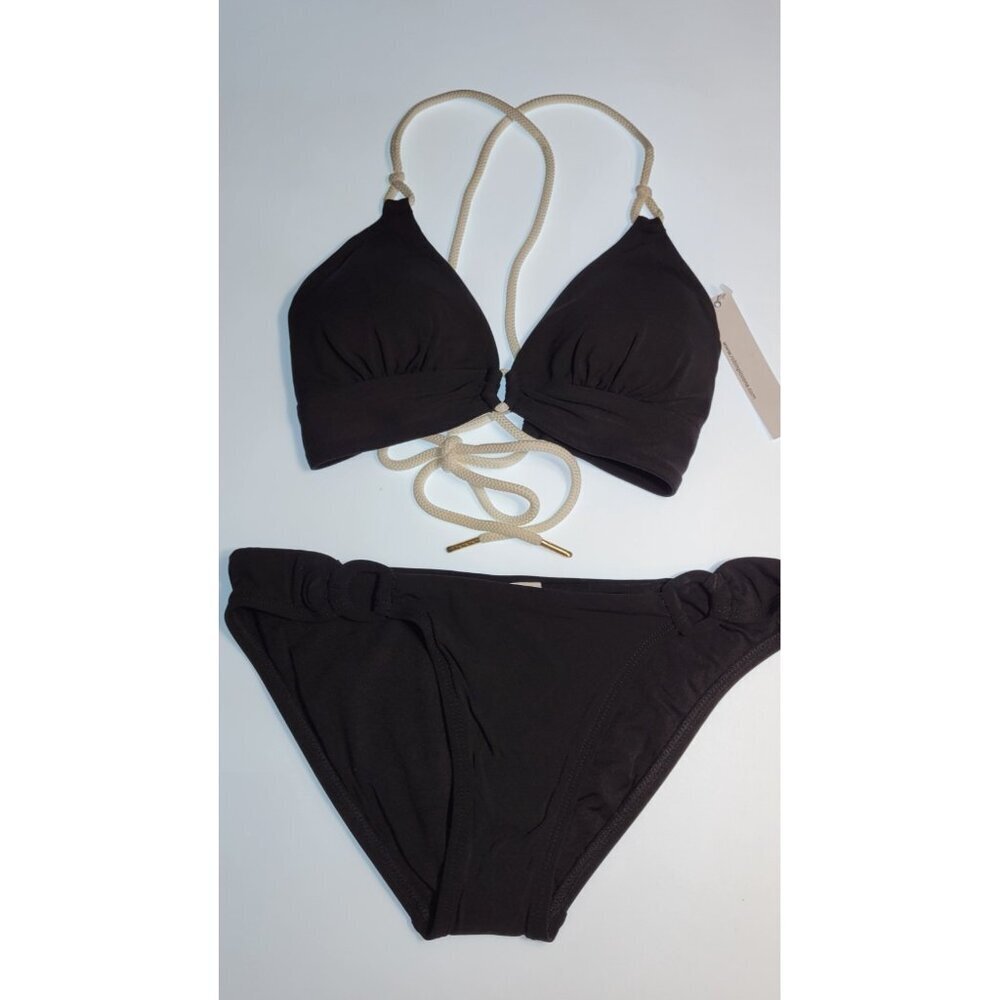 Robin Piccone Bikini Womens Set Top Halter and Bottom Mid Rise Sz Medium #09